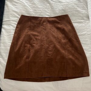 Vegan suede chocolate brown skirt